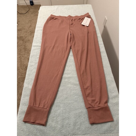 Athleta Womens Wind Down Sleep Top & Bottom Pajama Set Medium Pink Nwt - Picture 7 of 12